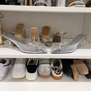 Crystal Embellished Kitty Heels